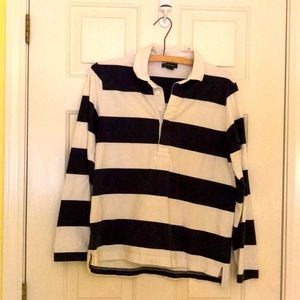 J Crew Navy Striped Rugby Shirt